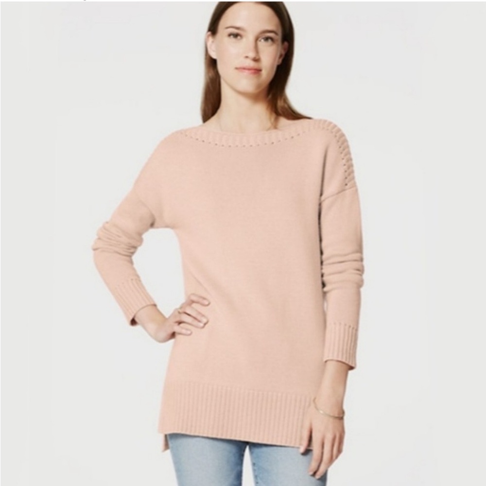 LOFT Pink Nude Ribtrim
Tunic Sweater Size L